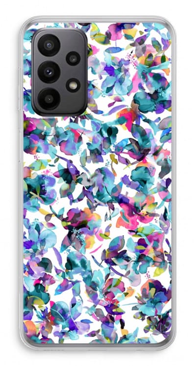 Hoesje geschikt voor Samsung Galaxy A23 hoesje - Hibiscus Flowers - Soft Cover Telefoonhoesje - Bescherming aan alle Kanten en Schermrand