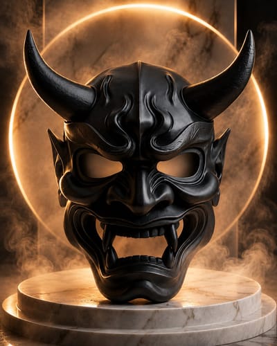 Skushy Japans Oni Masker - Hannya Masker - Japans Oni Demon Gezichtsmasker - Halloween & Verkleedfeest