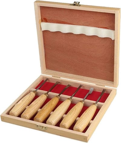 Beitel, 6-Delige Sculpturale Set, Lepel V-Scheiding Fishtail Guts Houtsnijwerk Houtwerk Hand Voor Snijwerk Hout Guts Beitel