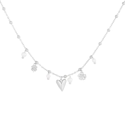 Lucky Love Ketting | RVS Zilver | Hartjes | Moederdag | Cadeau voor haar