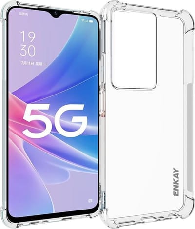 ENKAY Hoesje - Geschikt voor OPPO A79 5G Hoesje - ENKAY TPU Back Cover met AirBag Corners - Transparant