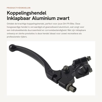 Dailygoods- Koppelingshendel Geanodiseerd Aluminium - Remhendel - Stuur - Inklapbare Koppelingshendel - 7/8 inch/22 mm - Eenvoudige Installatie - Motorhendel