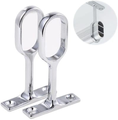 Dailygoods- Kaststanghouder - Plafondhouder - Ronde Buishouder - Kledingstang - 16 mm - 2 Stuks - Roestvrij Staal - Garderobestang