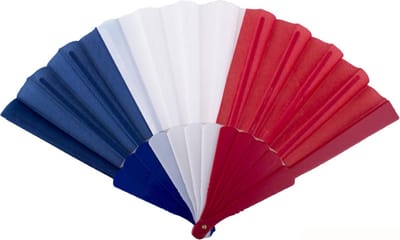 Funny Fashion Waaier Franse vlag - Landen thema waaiers - rood/wit/blauw - Frankrijk