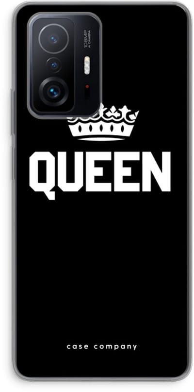 Case Company® - Hoesje geschikt voor Xiaomi 11T hoesje - Queen zwart - Soft Cover Telefoonhoesje - Bescherming aan alle Kanten en Schermrand