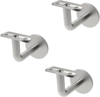 Leuninghouders Set - Trapleuning Bevestiging - Wandmontage Trappen - Roestvrij Staal - 3 Stuks - Zilverkleurig