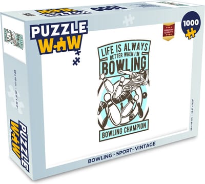 Puzzel Bowling - Sport- Vintage - Legpuzzel - Puzzel 1000 stukjes volwassenen