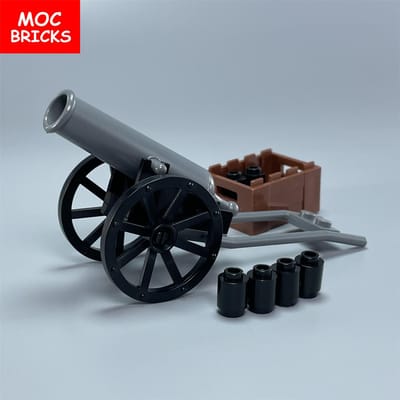 Kit MOC Bakstenen Militaire Oorlog SWAT Wapen Kanon Pistool Wielen Bouwsteen Werkt met Monteerbare Deeltjes Kinder Speelgoed black