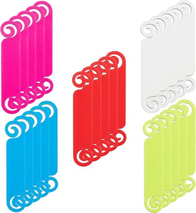 Duurzame kabellabels in 5 kleuren - 25 stuks, herbruikbaar en waterdicht voor effectief kabelbeheer