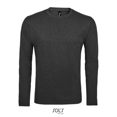 SOL'S Men´s Long Sleeve T-Shirt Imperial L02074 - Charcoal Melange - S
