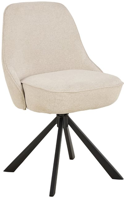 Giga Living Eetkamerstoel Cor - Beige Stof - Zithoogte 52cm - Set van 2