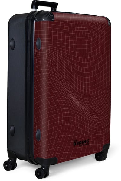 NoBoringSuitcases.com® - Koffer groot - Reiskoffer lichtgewicht - Rood met abstracte golvende lijnen - Rolkoffer met 4 wielen - Grote trolley XL - 98 liter bagage