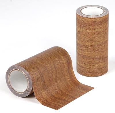 lalago Wood Grain Furniture Repair Tape 15cm x 4.57m Wood Effect Repair Tape for Floor Wall Table Realistic Wood Grain (Brown)