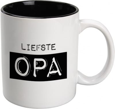 Mok - Zwart Wit - Snoep - Opa - lint: "Speciaal voor jou" - Cadeauverpakking