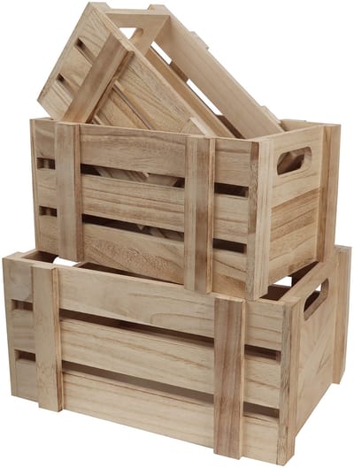 Unyqoos ® Charmante Houten Opbergkisten Set van 3 voor Stijlvolle Decoratie en Praktische Opslag