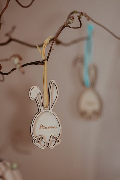BolleToet - Paashanger van hout met naam - Paas decoratie - Easter - personaliseren