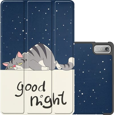 Hoes - Geschikt voor Lenovo Tab P11 (2e / 2nd Generatie) - Dun & Stevig - Trifold Bookcase - Hard Cover - Hardcover Book Case - Tablet Hoesje - Kat