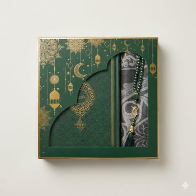 FIRASET Luxe Koran Set – Islamitisch Cadeau, QR Audio & Meertalige Vertaling (EN/FR/DE/TR/ES), Gebedskleed, Tasbih & Geschenkdoos