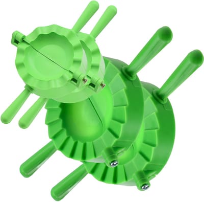 KADAX Deegzakvorm, rood/groene vormen voor deegzakken en ravioli, pierogi-maker, knoedeluitstekers, handmatige deegpers, dumplingmaker machine (groen/2 stuks)