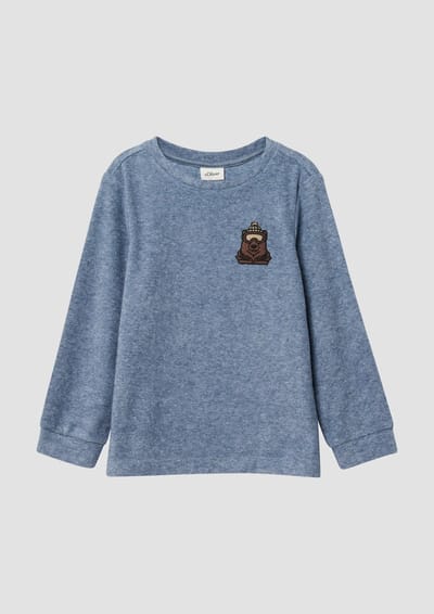 Regular fit shirt met lange mouwen en geborduurd motief