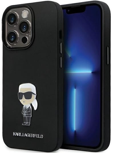 Karl Lagerfeld Silicone Ikonik Serie - Zwart Silicone Hoesje - iPhone 14 Pro Max - Lichte Constructie