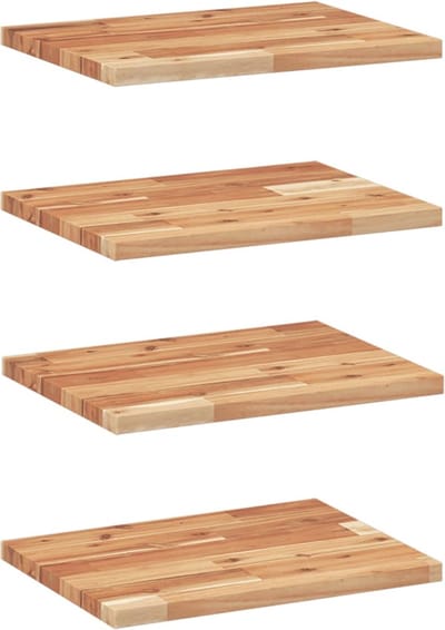vidaXL - Wandschappen - 4 - st - zwevend - olieafwerking - 60x30x2 - cm - acaciahout