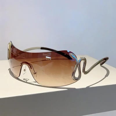 Dames Luxe Zonnebril Klassiek Verloop Y2K Stijl Zonnebrillen Heren Randloos Piloot Oogbescherming Uv400 Heren Dames Brillen voor Pittige Meisjes