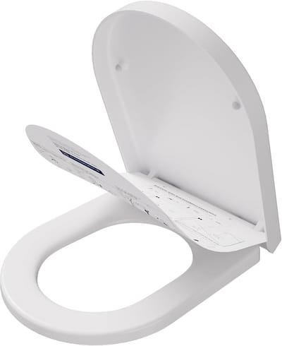 D-vormige WC-deksel met Softclose - Antibacteriële Ureumhars Toiletbril met Snelsluiting en Eenvoudige Montage