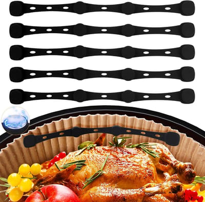 Set van 5 Siliconen Magneten voor Airfryer - Ideaal voor Bakpapier en Koken, 17.5 cm Lang, Handige Accessoires voor Gezond Koken en Bakken