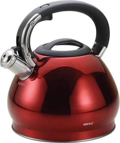 Kinghoff 1212 - Fluitketel - 3.4 liter - rood - Glans