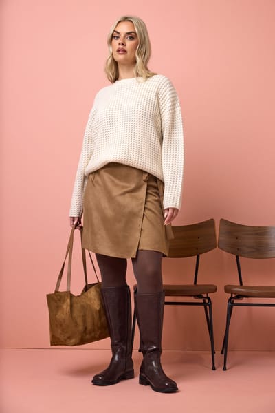 Yours Bruine Oversized Tote Bag Van Imitatiesuèdesize ONE