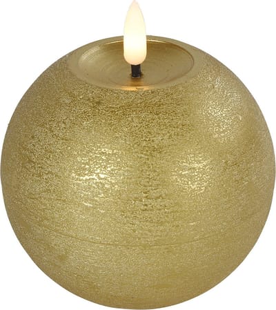 Countryfield LED kaars/bolkaars- goud - B10 x H11 cm - Lyon - warm wit