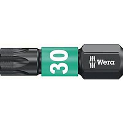 WERA Bit 867/1 IMP DC T30, L 25 mm, 1/4 inch C6.3, slagpin diamant gecoat, 10 stuks