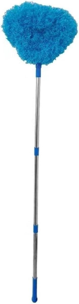 Plumeau met Lange Steel - Stofdoek Plafond - Huis Schoonmaken - Telescopisch Verstelbaar - 145 cm - Blauw