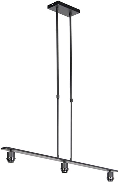 QAZQA combi - Moderne Hanglamp voor boven de eettafel | in eetkamer - 3 lichts - L 1000 mm - Zwart - Woonkamer | Slaapkamer | Keuken