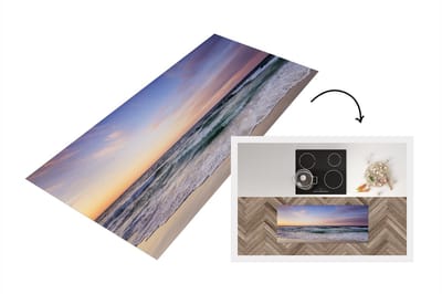 Keukenloper - Loper keuken - Strand - Pastel - Kleuren - 120x50 cm - Keukenloper vinyl