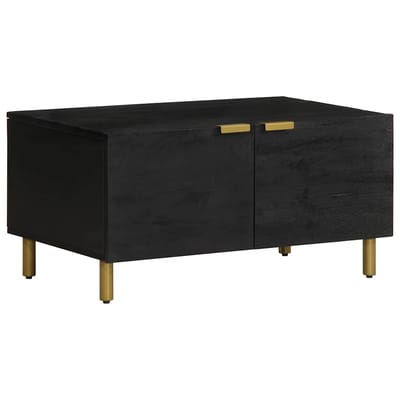vidaXL - Salontafel - 80x50x40 - cm - bewerkt - hout - zwart