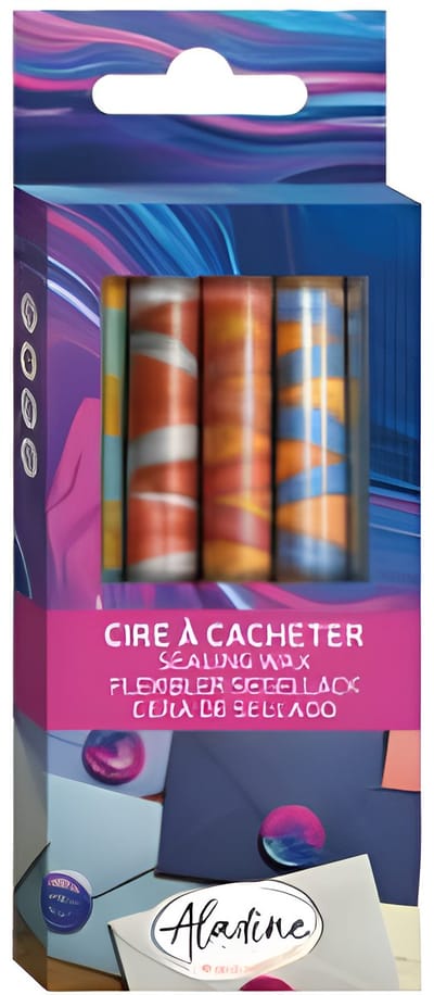 Aladine waxsticks creatief knutselen marmer-effect 5 stuks multicolor.