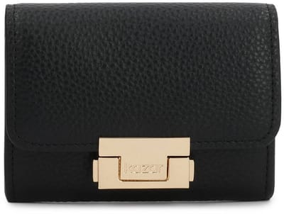 Sleek leather wallet with elegant clasp