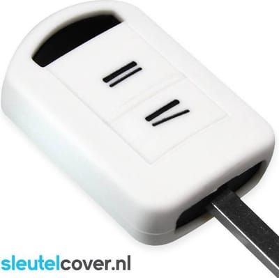 Autosleutel Hoesje geschikt voor Opel - SleutelCover - Silicone Autosleutel Cover - Sleutelhoesje Wit