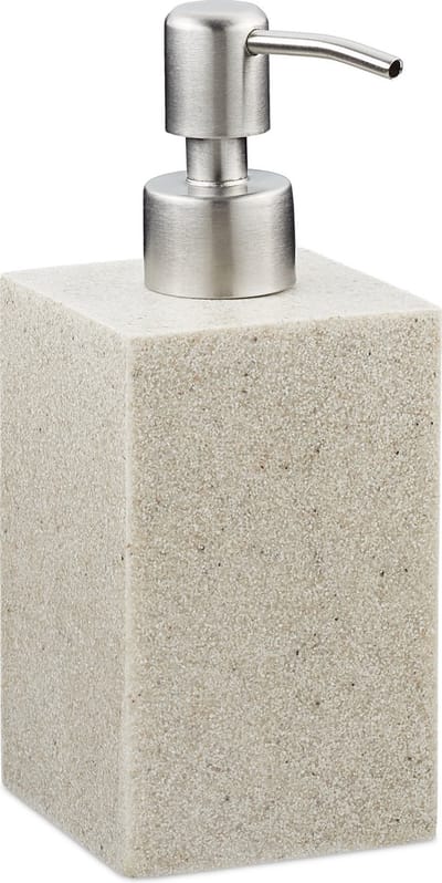 zeeppompje - 300 ml - vierkant - navulbaar - polyresin - rvs - zand