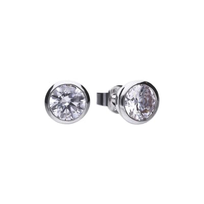 Diamonfire - Zilveren oorknoppen 1.00 ct - 6.25 mm - Kastzetting