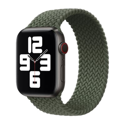 Apple Gevlochten solobandje voor de Apple Watch | 38/40/41/42 mm - Maat 9 - Inverness Green