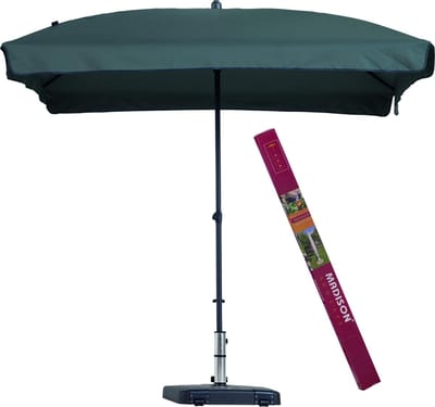 Parasol Rechthoek 210 x 140cm Grijs Patmos incl Beschermhoes
