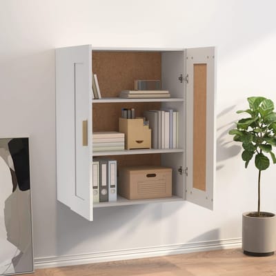 vidaXL - Wandkast - 69,5x32,5x90 - cm - bewerkt - hout - wit