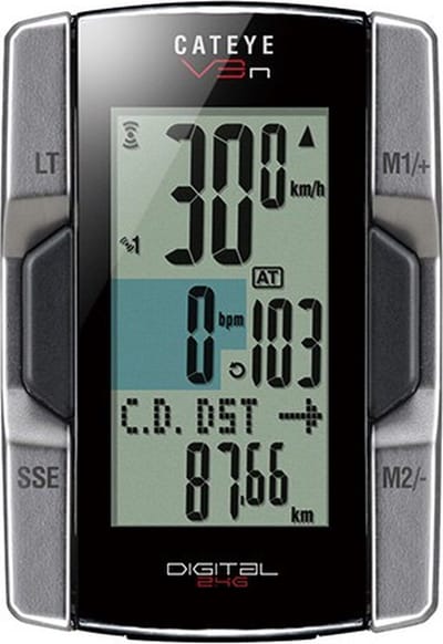 CatEye V3N CC-TR210DW Fietscomputer - 2x Draadloos - Zilver
