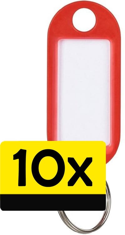 Sleutellabels Label Sleutel Sleutelhanger Gekleurde Bagagelabel Sleutelhanger Reislabel - Rood - 10 Stuks