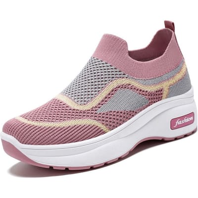 Mama Schoenen Casual Damesschoenen Verhogende Schoenen Nieuwe Lichtgewicht Flyknit Ademende Platform Mesh Schoenen 41 gray