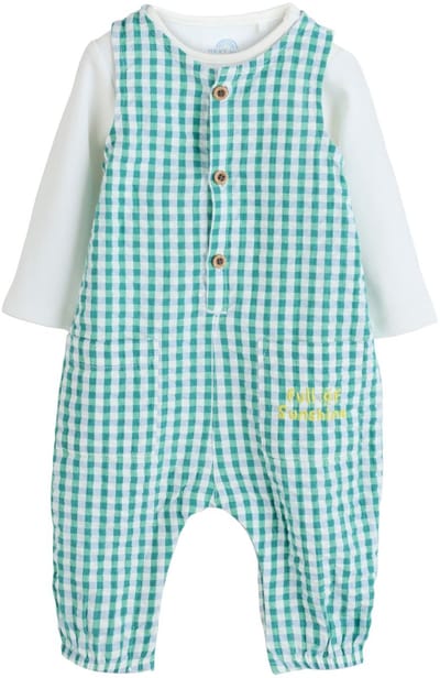 Next - Jongens - Set voor baby's van tuinbroek en rompertje - Groen