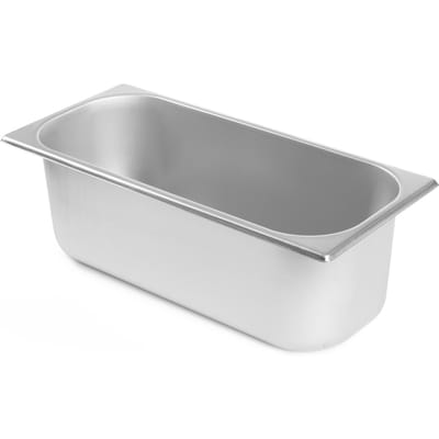 Professionele roestvrijstalen ijscrèmebak 360x165x120mm inhoud 5L - Hendi 807019 5 L wit